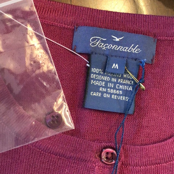 🇫🇷Faconnable Argyle Bordeaux detail button-down classic cardigan coordinate - Picture 8 of 9